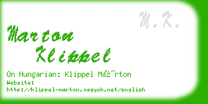 marton klippel business card